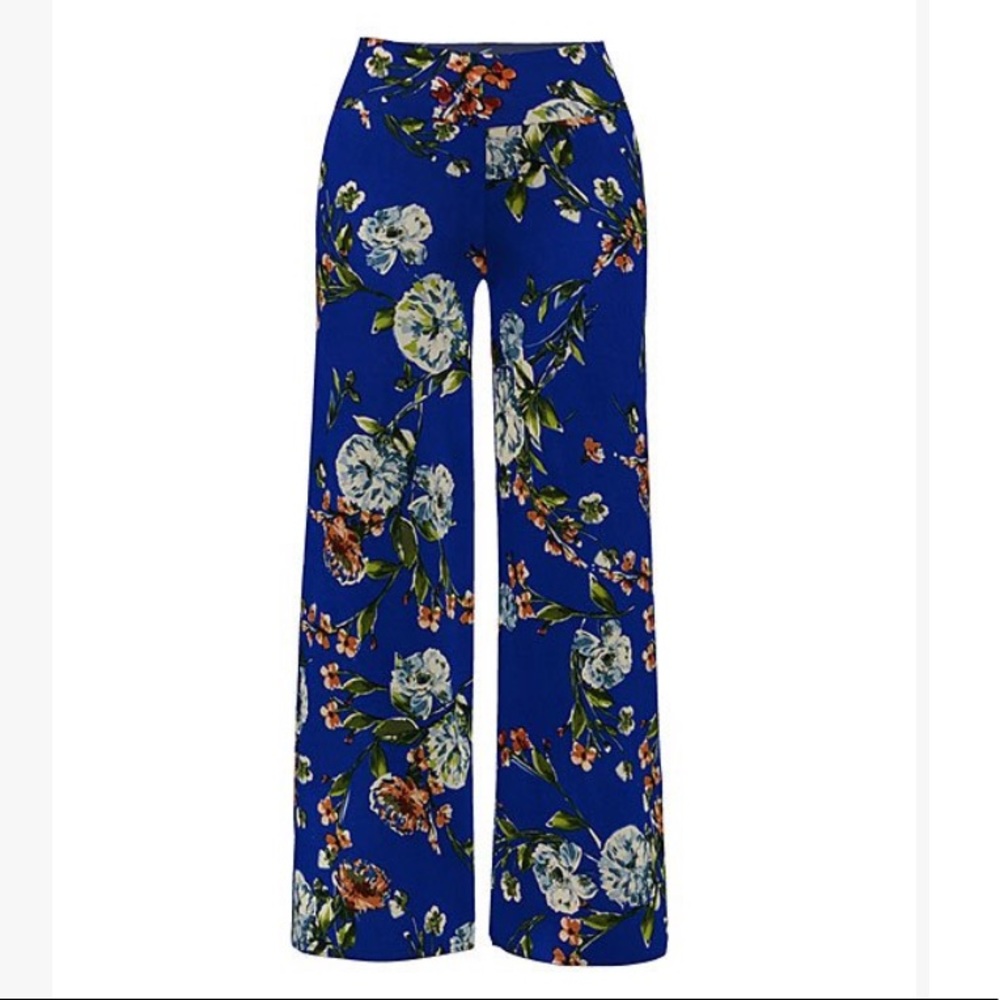 🆕 Royal Blue Floral Palazzo Pants